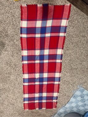 Merona Red Blue Plaid Scarf